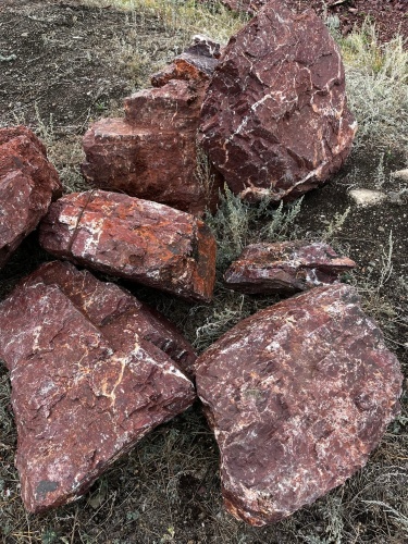 Ландшафтные глыбы красно-фиолетовые 200-1000 килограмм купить в Кемеровской области